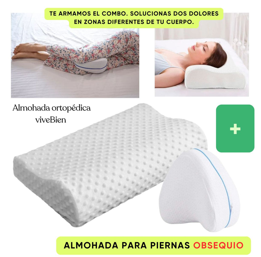 Combo: Almohada cervical ViveBien +Almohada entre piernas