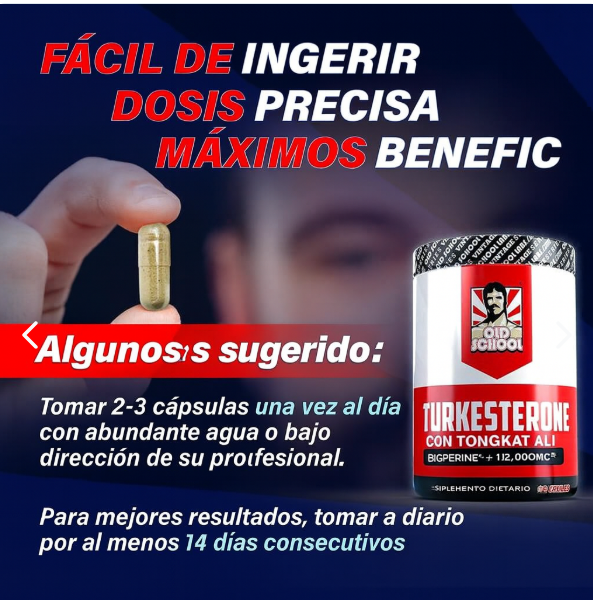 Turkesterona 120 cápsulas: El Secreto del poder masculino🏋️‍♂️