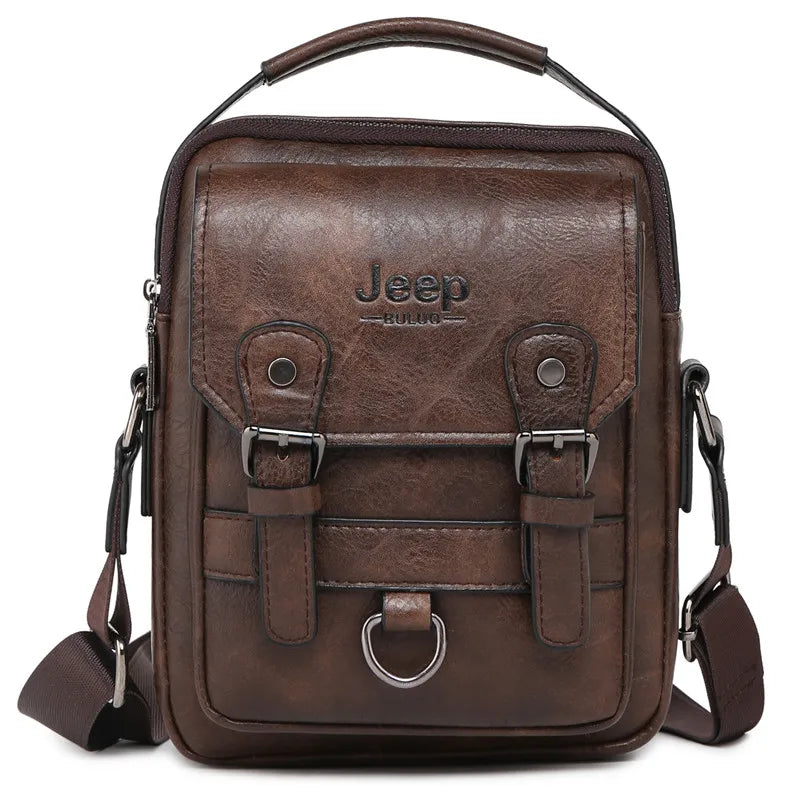 JEEP BULUO – Bolso de Hombro de Cuero para Hombre, Multifuncional y de Gran Capacidad