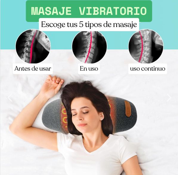 Almohada y masajeador cervical con calefacción Descansa Bien (todo en 1)