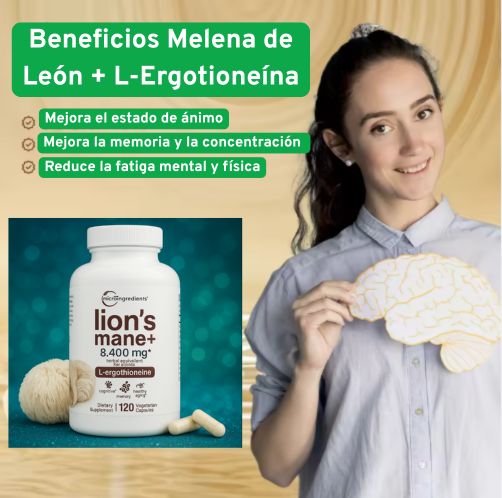 🧠 Melena de León + L-Ergotioneína: Mayor energía, enfoque y vitalidad
