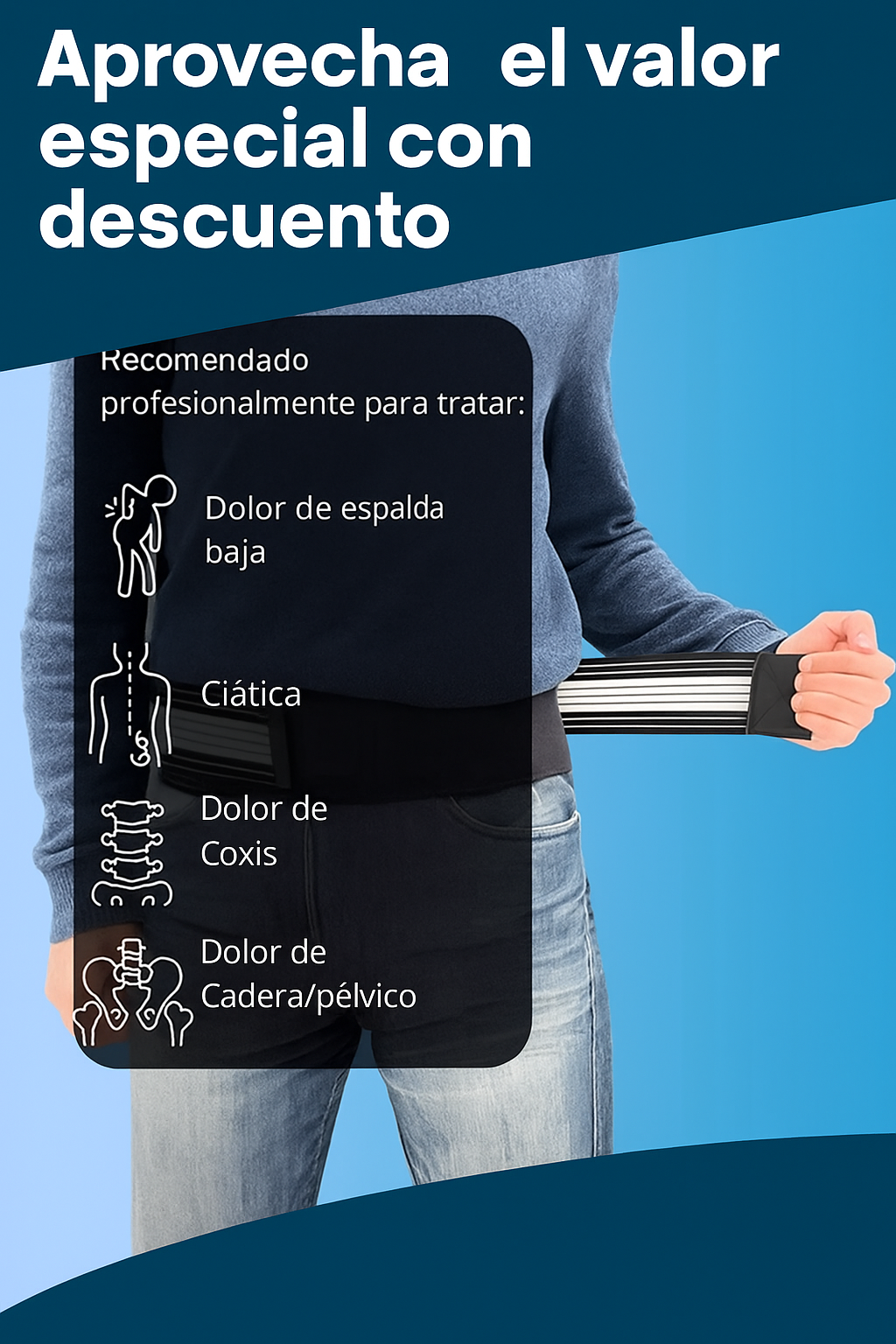 Cinturón Maxiflex: Alivia el dolor lumbar, ciática y pelvis