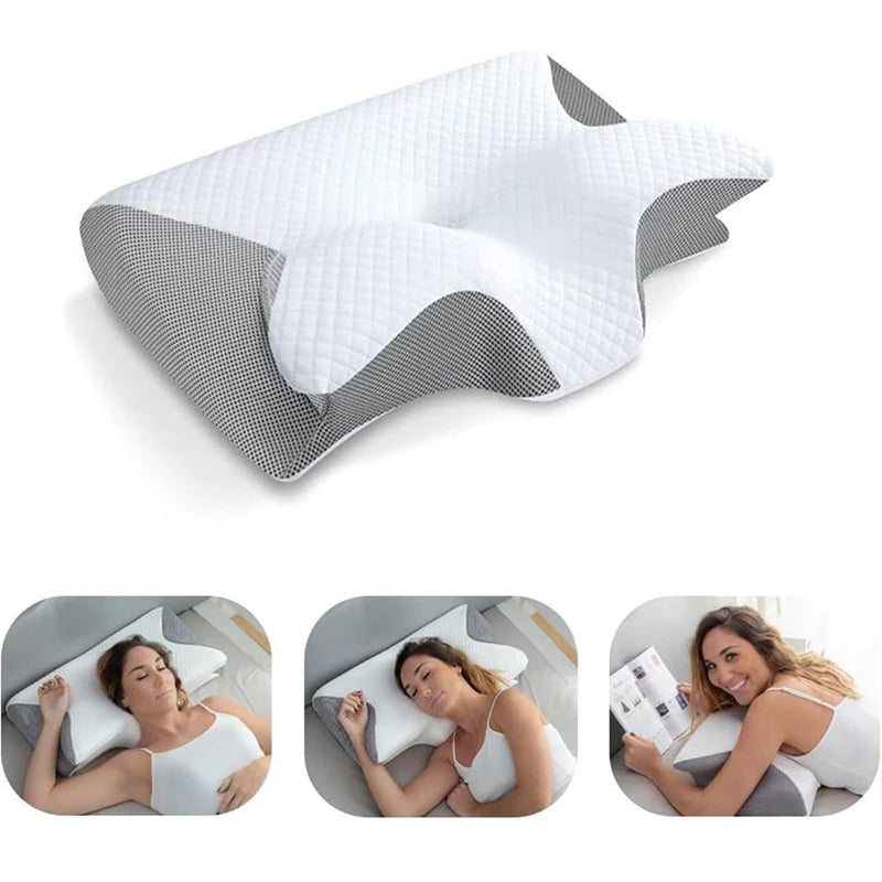 Almohada Cervical Ortopédica 2 en 1 con Diseño Ergonómico y Espuma Viscoelástica – Tu Aliada para un Descanso Reparador y sin Tensión