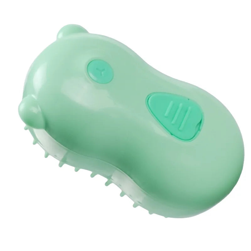 Cepillo de Vapor 3 en 1 para Mascotas – ¡Aseo, Masaje y Vapor en un Solo Paso!
