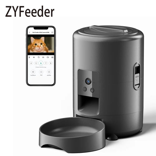 Comedero Inteligente 2L para Gato y Perro con Wi-Fi y Cámara | Control Remoto por App | Sin Adaptador 5V 2A