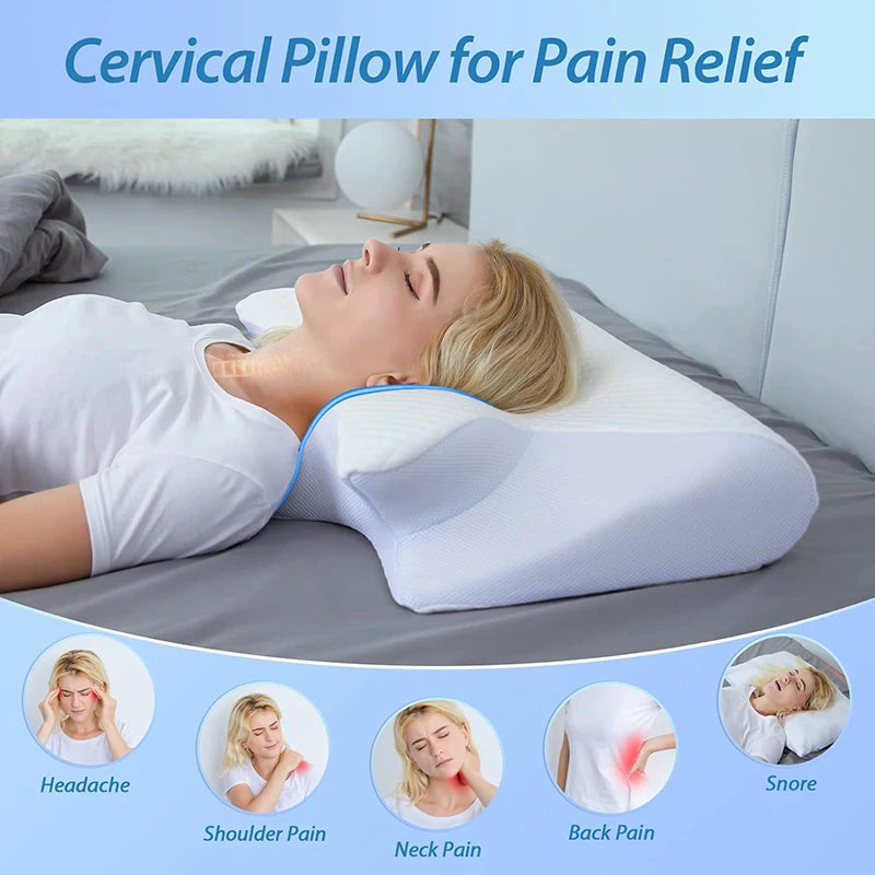 Almohada Cervical Ortopédica 2 en 1 con Diseño Ergonómico y Espuma Viscoelástica – Tu Aliada para un Descanso Reparador y sin Tensión