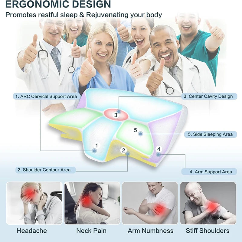 Almohada Cervical Ortopédica 2 en 1 con Diseño Ergonómico y Espuma Viscoelástica – Tu Aliada para un Descanso Reparador y sin Tensión